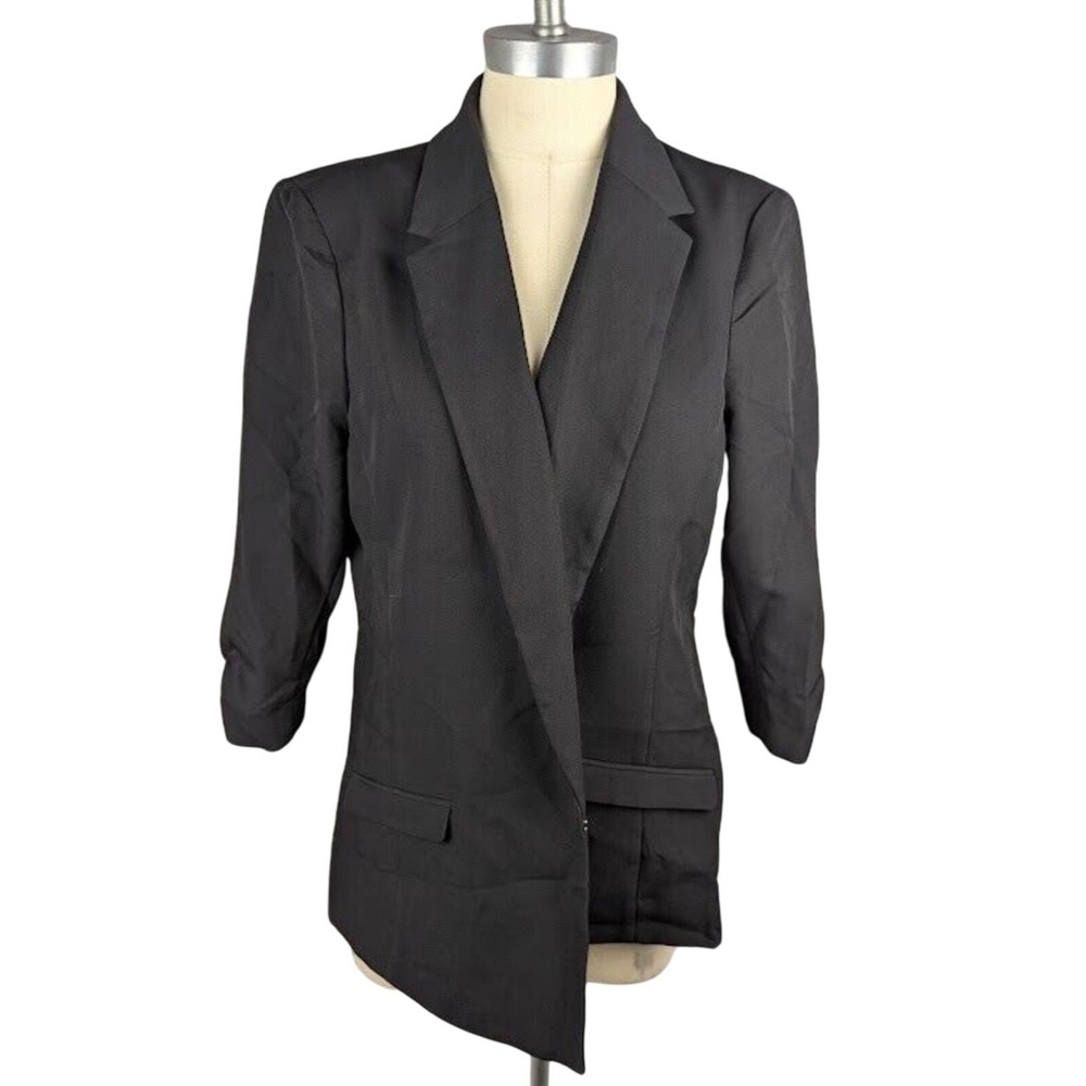 INC Petite Blazer Women's Size PXL Black Faux Pockets Office